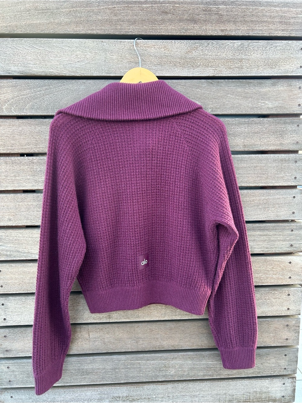 ALO Yoga Cashmere Plush Waffle 1/4 Zip Pullover | Size Small - Picture 5 of 10